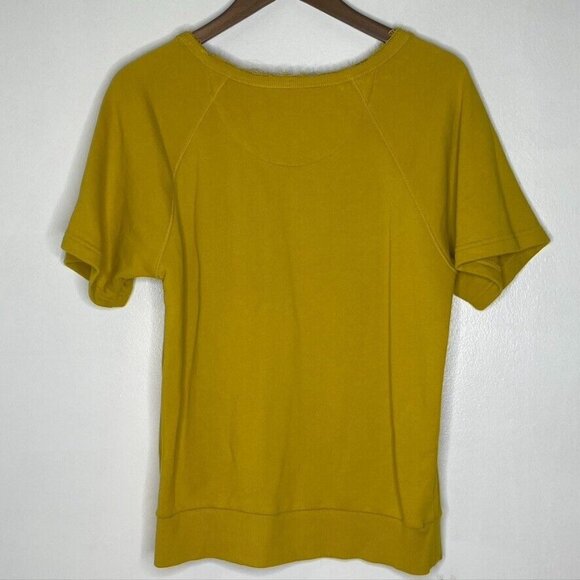 Anthropologie Jarmel Yellow Cheetah Rainbow Short Sleeve Top M Women's - Picture 6 of 8